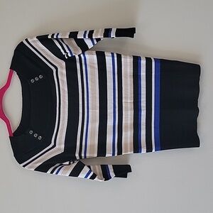 White House Black Market Off-Shoulder Sweater with Stripes